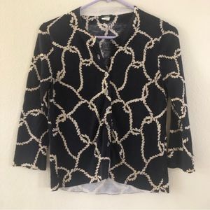 J. Crew Spring Navy Cream Button Cardigan Sz S